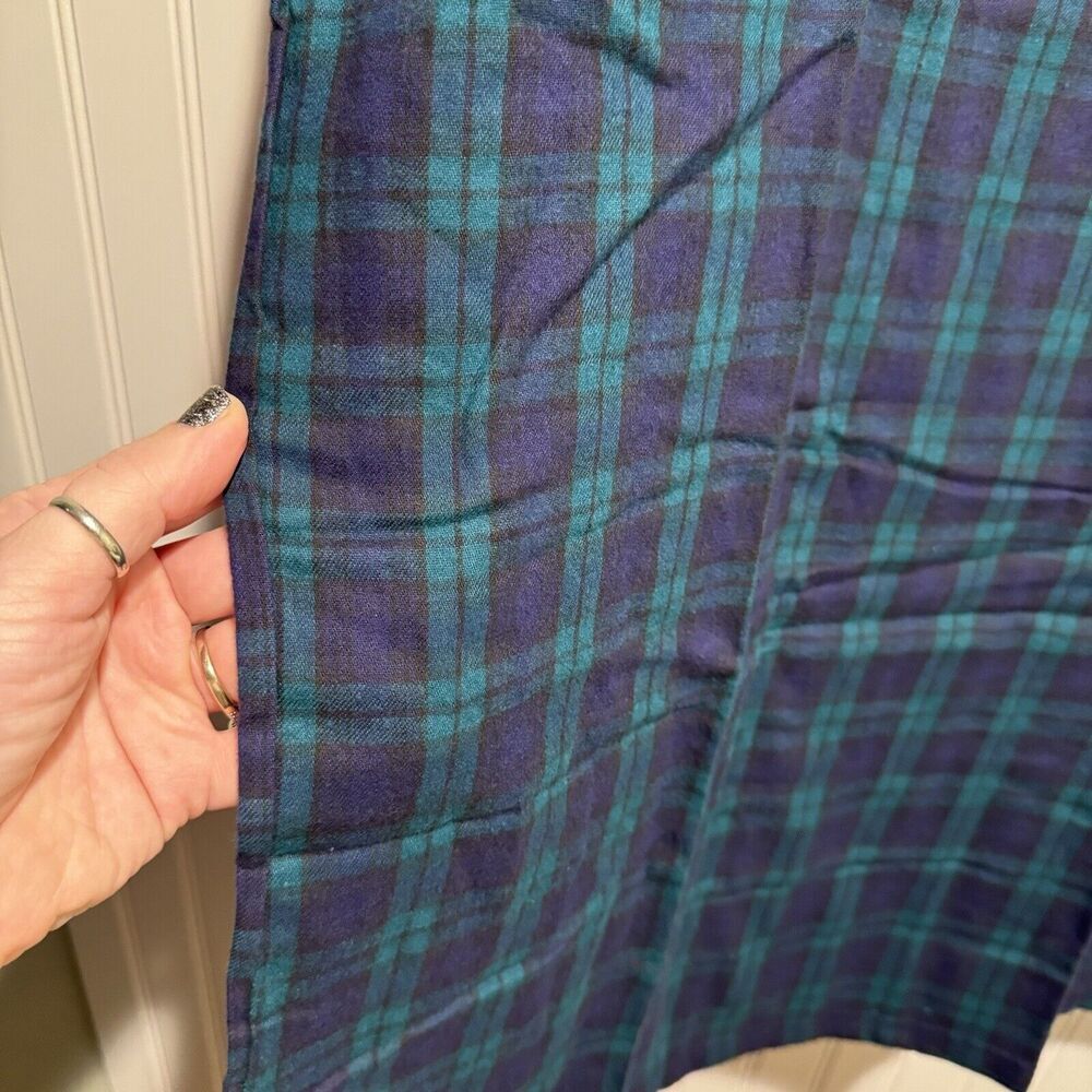 Vintage Alps Flannel Plaid Nightgown Lace Collar Size Medium - Picture 2 of 7